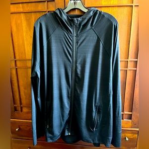 Lightweight Black Athleta hooded zip-up jacket size 2x.